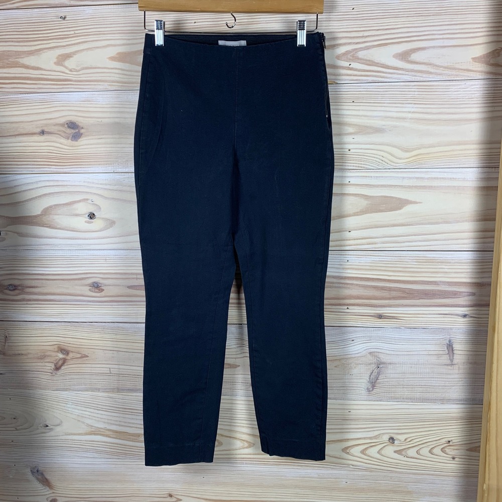 Everlane Pants Women 6 Black Side‎ Zip High Rise Tapered Cotton Stretch Ankle